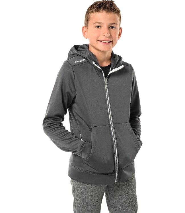 BAUER Fleece Zip Hoodie Team - grau - Yth.