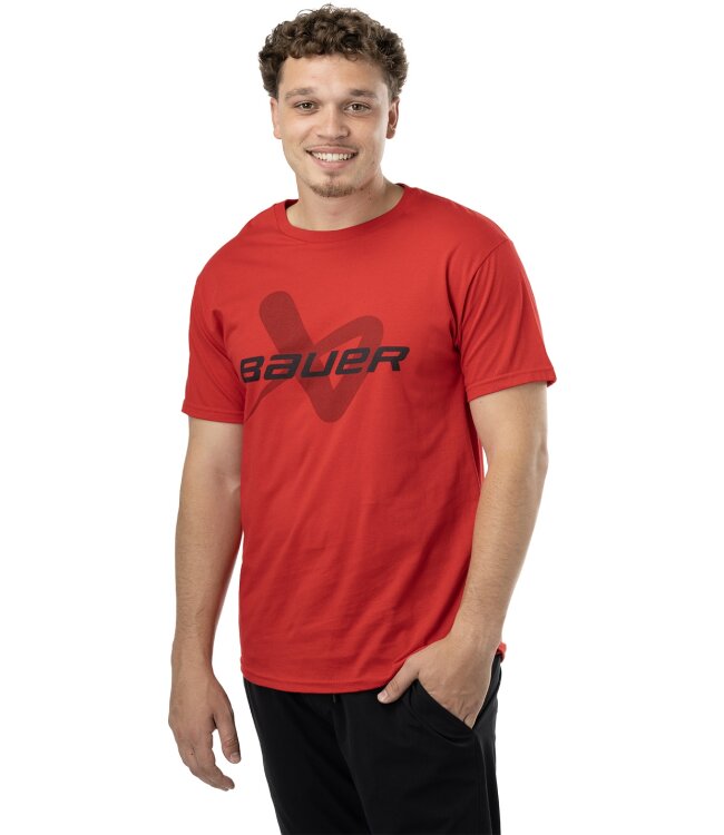 BAUER Core Lockup Tee - rot - Sr.