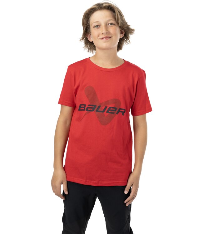 BAUER Core Lockup Tee - rot - Yth.