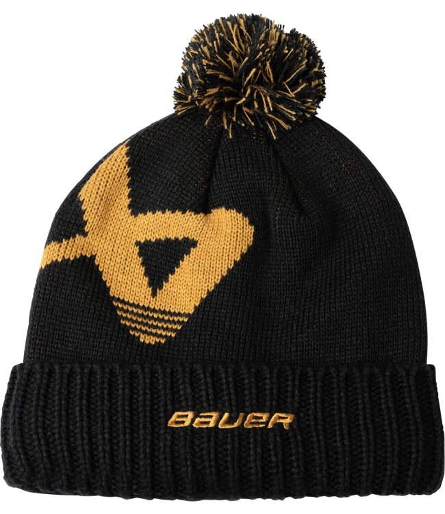 BAUER Knit Pom Intarsia - schwarz/gelb - Sr.