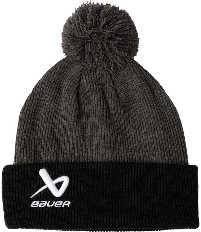 BAUER Knit Pom 2Tone - schwarz/grau - Yth.